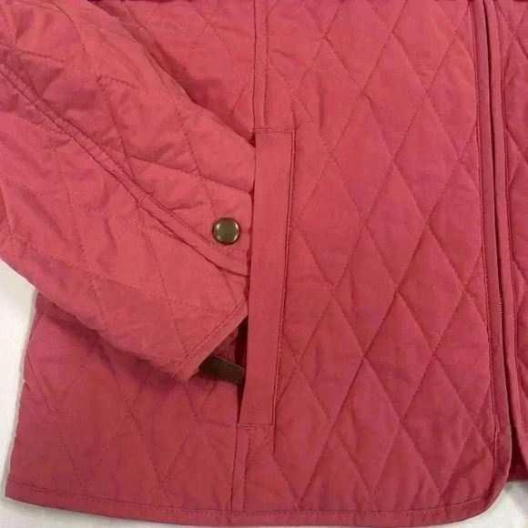 Vintage 90s L.L. Bean Quilted Riding Jacket Pink Full Zip Pockets nylon M Pet - Picture 7 of 10